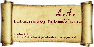 Latosinszky Artemíszia névjegykártya